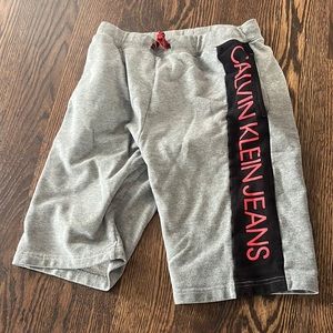 Gray Calvin Klein gym shorts